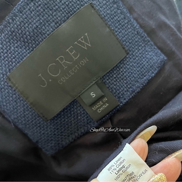 J.Crew Collection black beaded embroidered linen navy topcoat *shop@iamwarrior - Picture 13 of 15